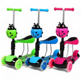 3 in 1 Kids Scooter Adjustable Seat 3 Wheels Kick Scooters Toddler Age 2-12yrs