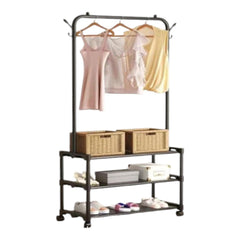 Heavy Duty Metal Double Rail Clothes Garment Hanging Rack Shelf Display Stand UK