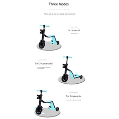 3 IN 1 Kids Scooter Tricycle Trike Convertible 3 Wheels Balance Bike Walker