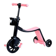 3 IN 1 Kids Scooter Tricycle Trike Convertible 3 Wheels Balance Bike Walker