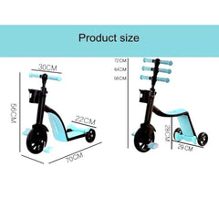 3 IN 1 Kids Scooter Tricycle Trike Convertible 3 Wheels Balance Bike Walker