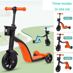 3 IN 1 Kids Scooter Tricycle Trike Convertible 3 Wheels Balance Bike Walker