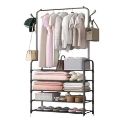 Heavy Duty Metal Double Rail Clothes Garment Hanging Rack Shelf Display Stand UK