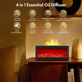 Fireplace Flame Humidifier Colourful Light Flame Essential Oil Diffuser Mute Work