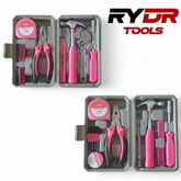 Pink Tool Set for Ladies DIY Kit with Pink Hammer, Pliers, Screwdrivers 24 PC