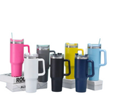 NEW 2025 Autumn Large Capacity Water 40 Oz Cup Handle Straw Insulated Bottle Mug
