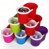 360° FLOOR MAGIC SPIN MOP BUCKET SET MICROFIBER ROTATING DRY HEADS WITH 2 HEADS