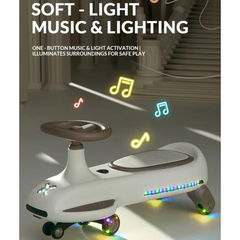 RYDR Music Swing Car Ride on With LED Wheels Wiggle Car Lightup Steering 2+