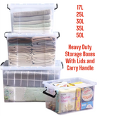 Clear Plastic Storage Boxes with Lids Stackable Box Home Office Kitchen UK Made