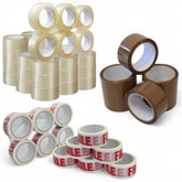 LONG LENGTH PACKING TAPE STRONG - BROWN / CLEAR / FRAGILE 48mm x 66M PARCEL TAPE