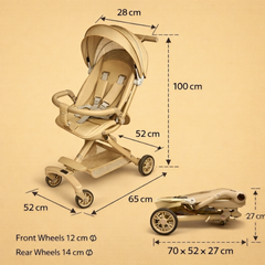 RYDR 360° Rotating Baby Pushchair with Reversible Seat, Parent & World Facing, Compact Fold Foldable Compact Travel Buggy Pram
