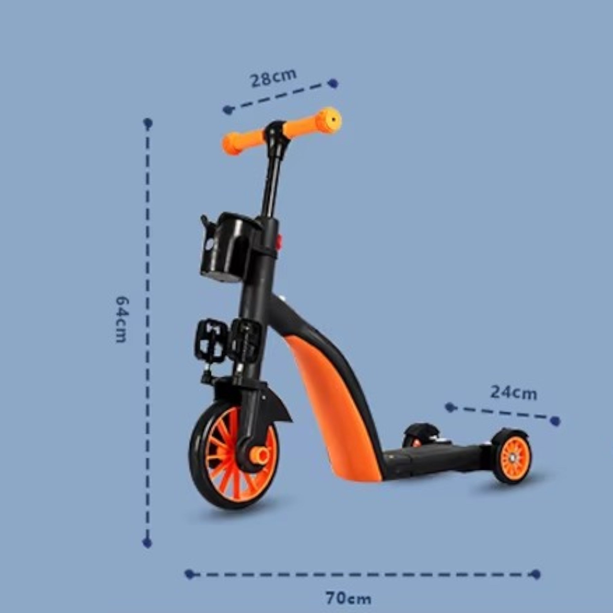 4 IN 1 Kids Push Scooter Tricycle Trike Convertible 3 Wheels Balance Bike Walker