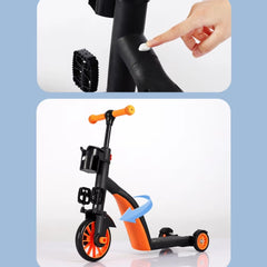 4 IN 1 Kids Push Scooter Tricycle Trike Convertible 3 Wheels Balance Bike Walker