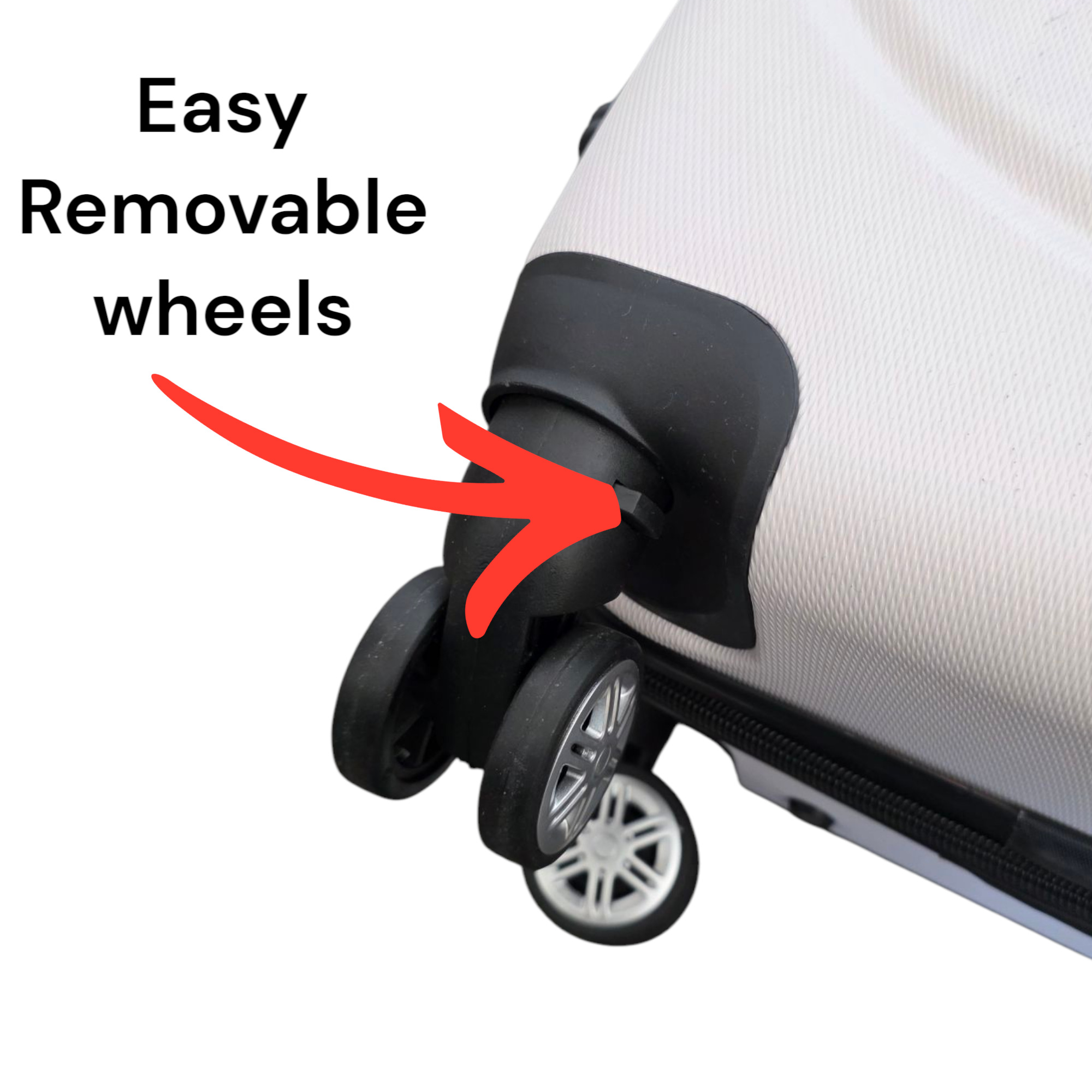 Cabin Hardcase Suitcase with Detachable 360 Degree Spinner Wheels Lightweight
