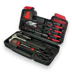 Household Tool Box Mechanic Set DIY Kit with Hammer Pliers Screwdrivers