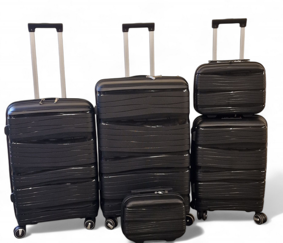 5PC Hard Shell PP Suitcase Set Trolley Case Travel Spinner Wheels Cabin Luggage