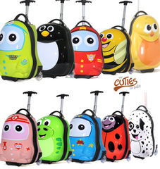 Children Kids Holiday Travel Hard Shell Suitcase Luggage Trolley Bags Animal