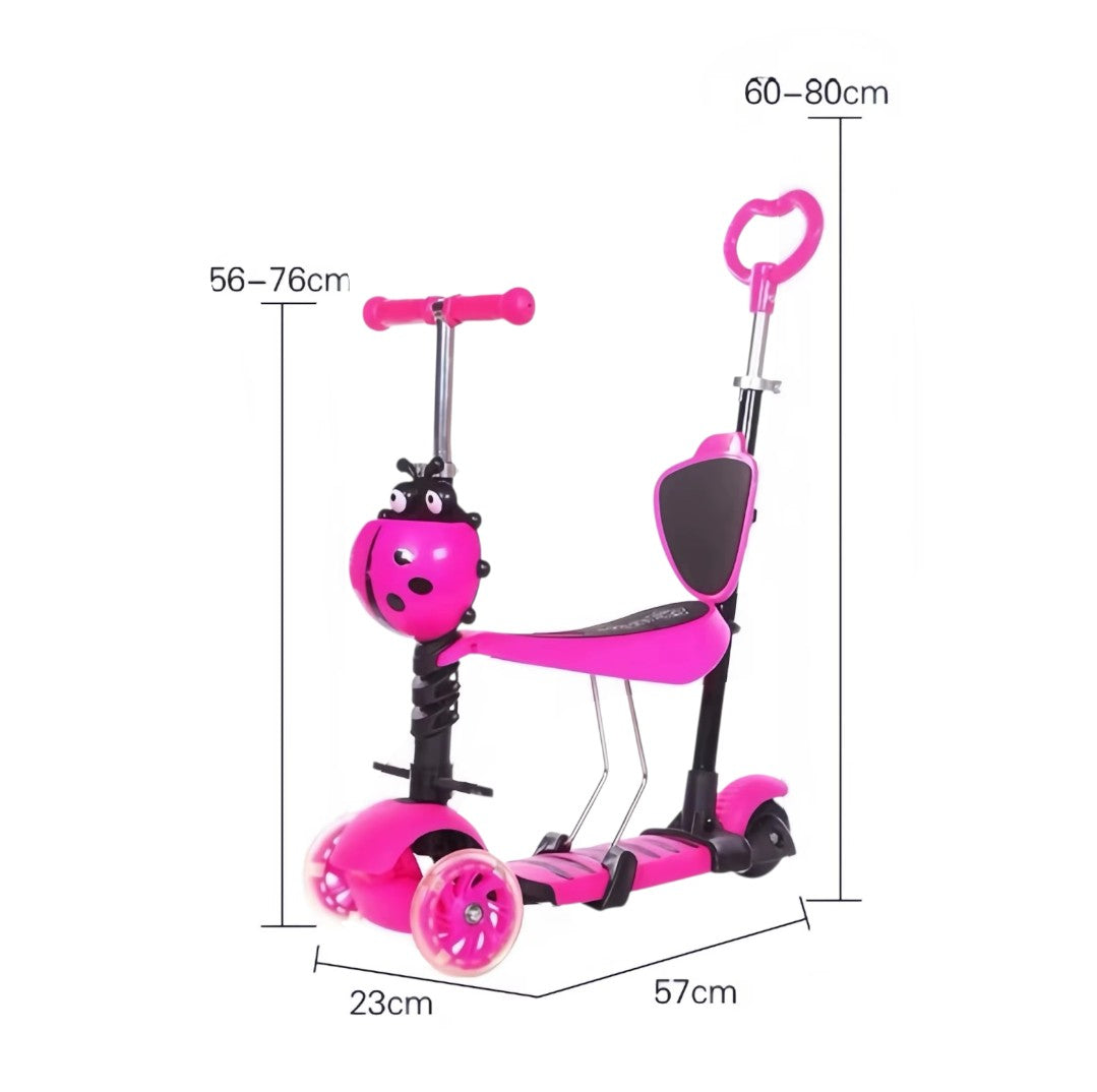 5 in 1 Kids Scooter Adjustable Seat 3 Wheels Kick Scooters Toddler Age 2-12yrs