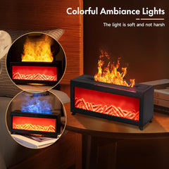 Fireplace Flame Humidifier Colourful Light Flame Essential Oil Diffuser Mute Work