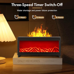 Fireplace Flame Humidifier Colorful Light Flame Essential Oil Diffuser Mute Work