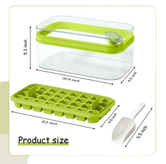 Ice Cube Tray with Lid and Bin, 56 Pcs Ice Cube Mold, 2 Trays & Ice Scoop, BPA