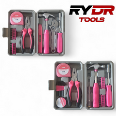 Pink Tool Set for Ladies DIY Kit with Pink Hammer, Pliers, Screwdrivers 24 PC
