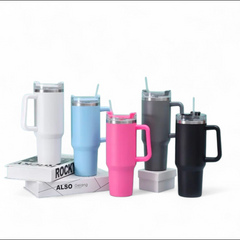 NEW 2025 Autumn Large Capacity Water 40 Oz Cup Handle Straw Insulated Bottle Mug