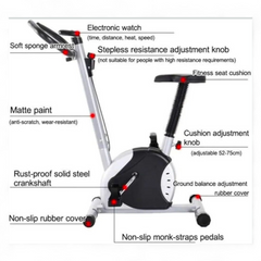 RYDR EXERCISE BIKE 1.6kg FLYWHEEL FOLDING MAGNETIC FITNESS HEART RATE SENSOR LCD