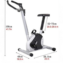 RYDR EXERCISE BIKE 1.6kg FLYWHEEL FOLDING MAGNETIC FITNESS HEART RATE SENSOR LCD