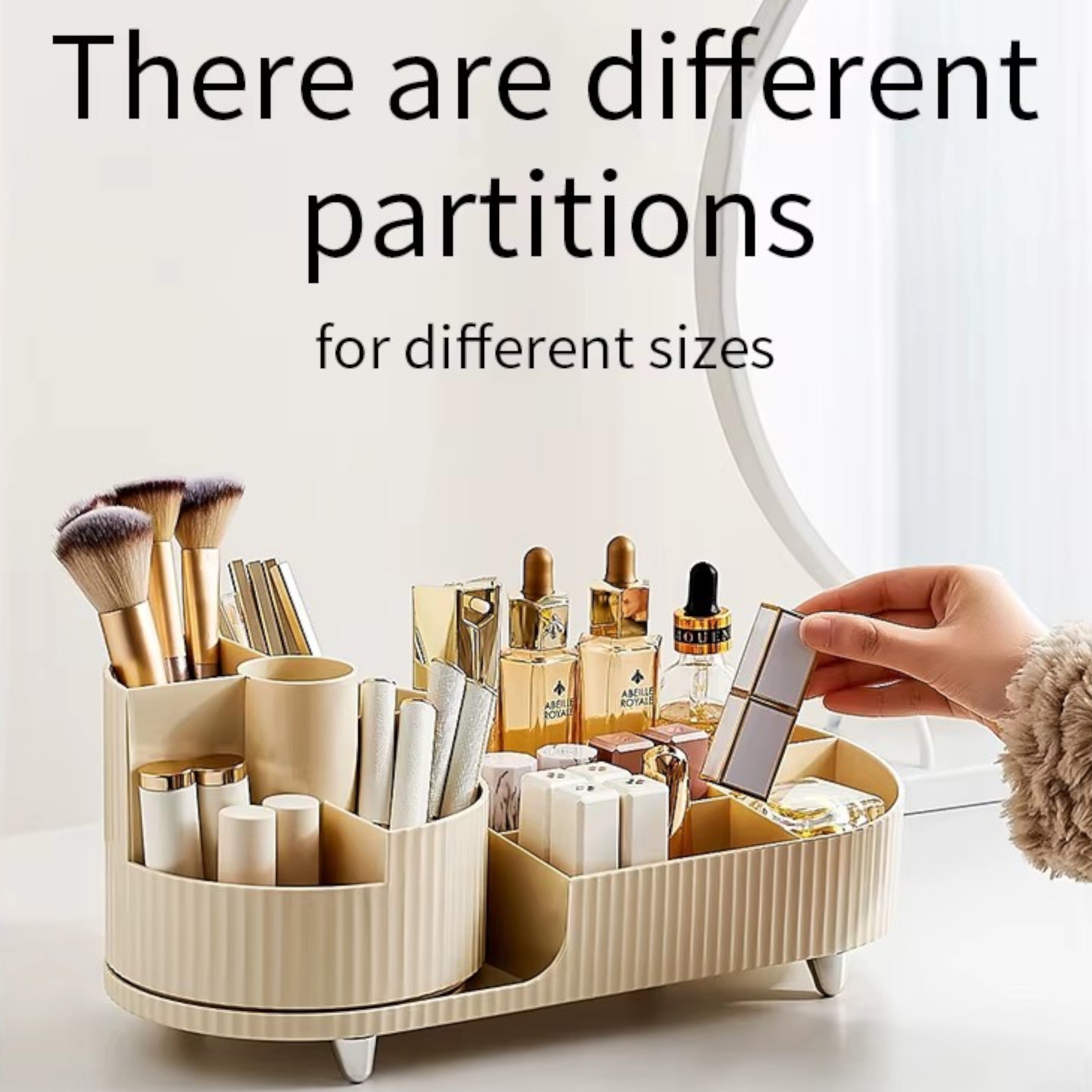 Rotating Make-up Organiser Cosmetic Storage Box Spice Tray Perfume Display Stand