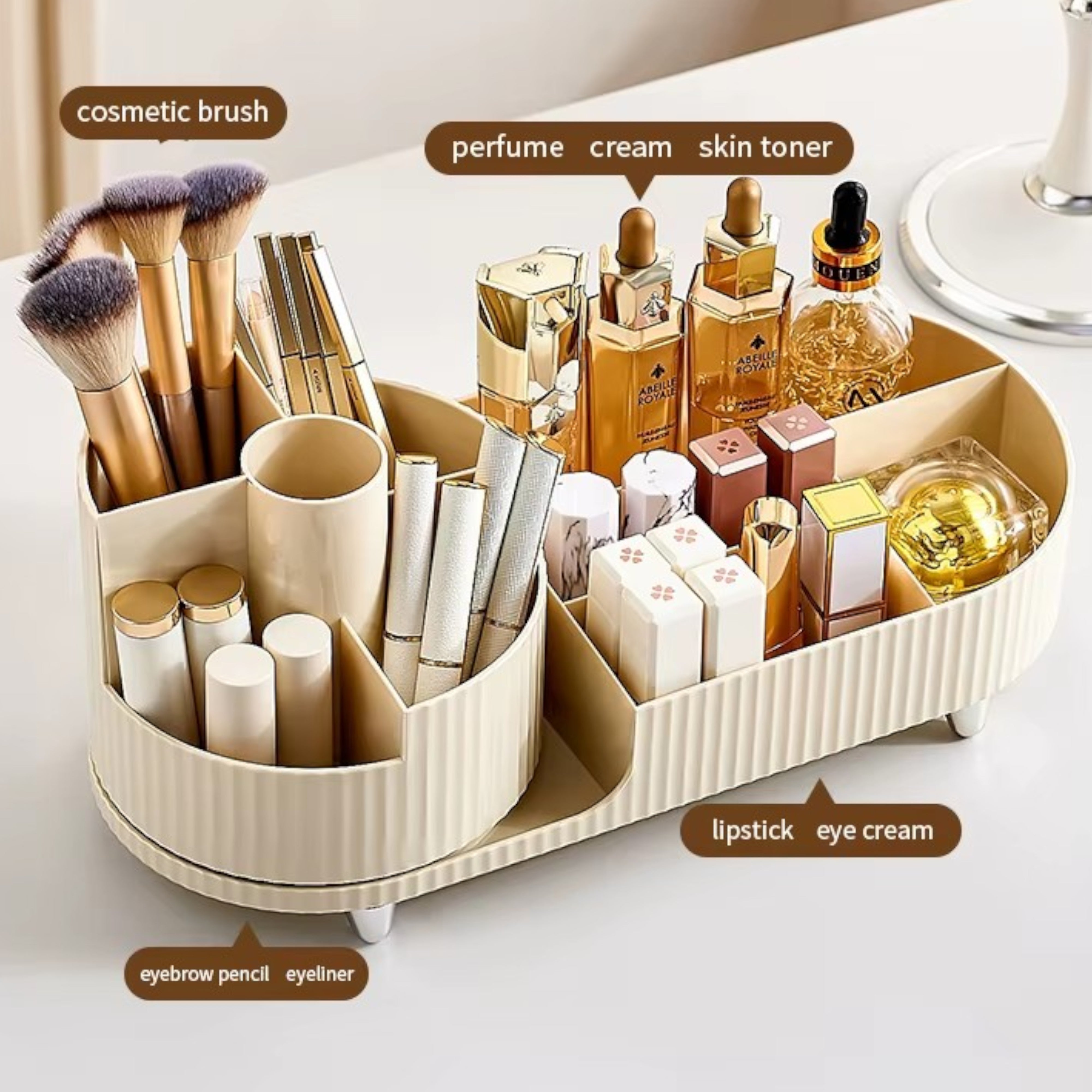 Rotating Make-up Organiser Cosmetic Storage Box Spice Tray Perfume Display Stand