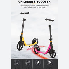 Teens Adult Folding Kick Scooter 2 Big Wheels Adjustable Height Ride On Toy