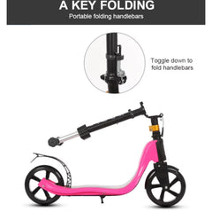 Teens Adult Folding Kick Scooter 2 Big Wheels Adjustable Height Ride On Toy