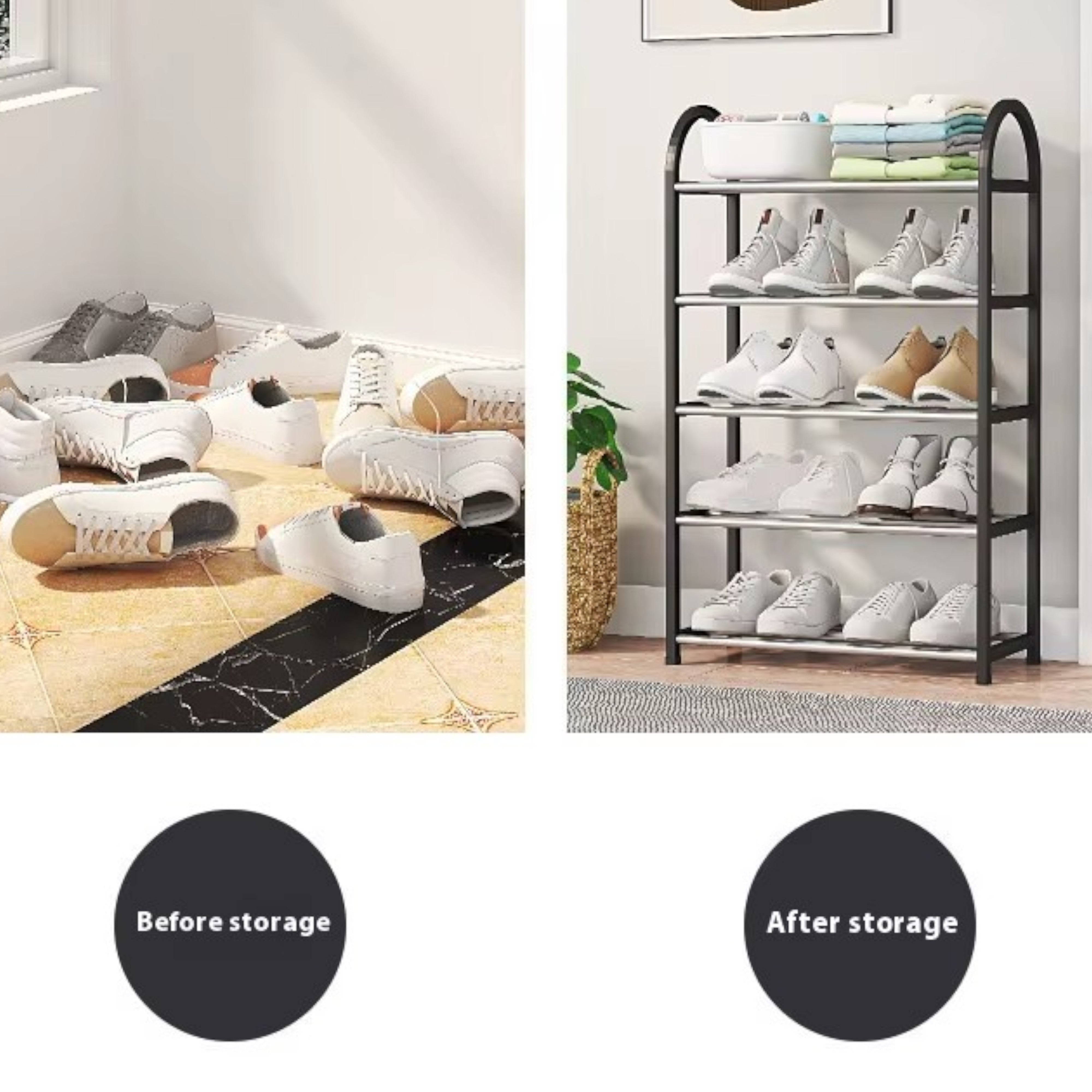 4 or 5 Tier Shoe Storage Rack Footwear Stand Shelf Hallway Entryway Organiser