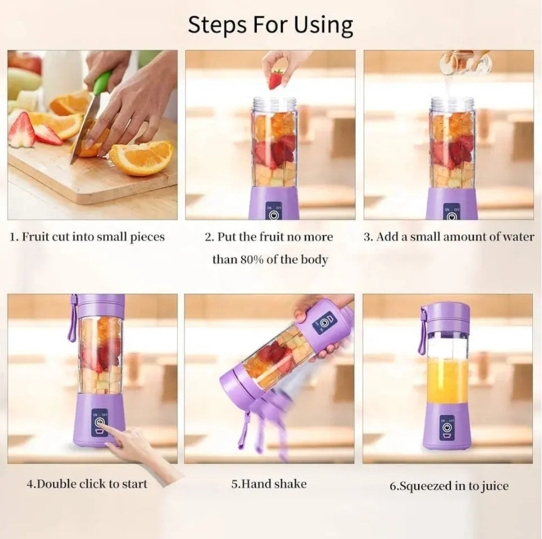 Mini Portable Electric Juice Maker Blender Smoothies Juicer Fruit Machine 380ML