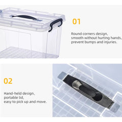 Clear Plastic Storage Boxes with Lids Stackable Box Home Office Kitchen UK Made