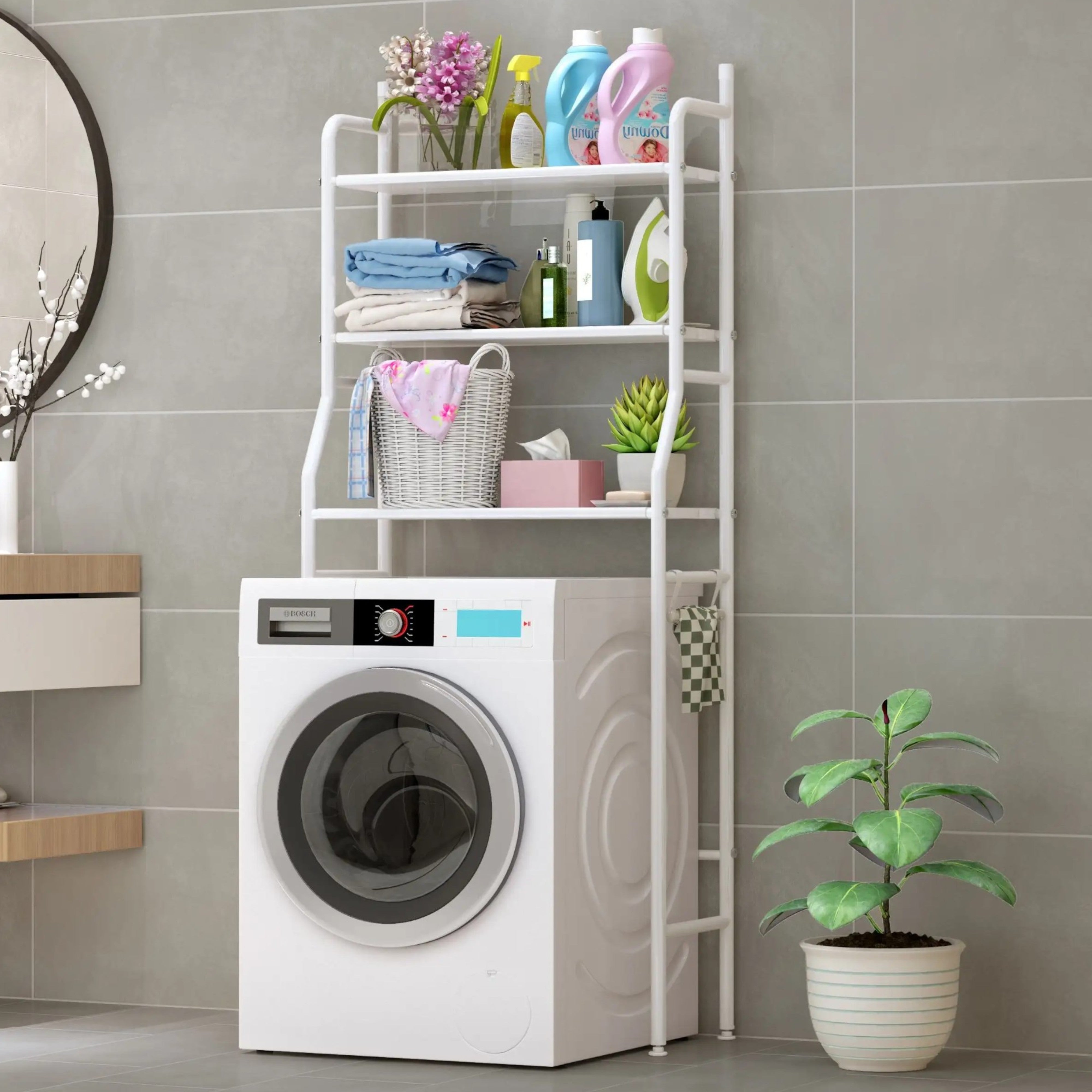 New 3 Tier Over Toilet Storage Rack Bathroom Laundry Washing Machine Shelf Rack